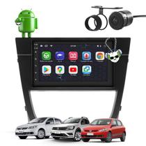 Kit Central Multimídia Sistema Android Espelhamento Usb Bluetooth Volkswagen Linha G5 Gol Saveiro Voyage 2008 2009 2010 2011 2012 Moldura Na Cor Preta