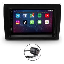 Kit Central Multimídia Tela 7 Polegadas + Câmera de Ré + Moldura Painel 2 Din Fiat Bravo de 2012 a 2016