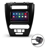 Kit Central Multimídia Tela 7 Polegadas + Câmera de Ré + Moldura Painel 2 Din Ford Fusion Preta 2009 a 2012