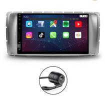 Kit Central Multimídia Tela 7 Polegadas + Câmera de Ré + Moldura Painel 2 Din Toyota Hilux 2012 a 2016 Prata