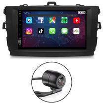 Kit Central Multimídia Tela De 7 Polegadas + Câmera de Ré + Moldura do Painel 2 Din Toyota Corolla 2008 a 2010 Preta
