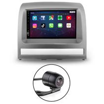 Kit Central Multimídia Tela De 7 Polegadas + Câmera de Ré + Moldura Painel 2 DIN Palio Strada Siena Idea 05 a 12 Prata