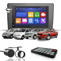 Kit Central Multimídia Universal Espelhamento Usb Mp5 2 Din Bluetooth Câmera de Ré Fiat Palio Siena Strada Weekend 1996 a 2005 Moldura Cinza