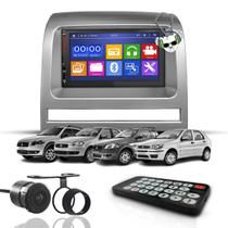 Kit Central Multimídia Universal Espelhamento Usb Mp5 2 Din Bluetooth Câmera de Ré Fiat Palio Siena Strada Weekend Moldura Prata Kit Central Multimídia Universal Espelhamento Usb Mp5 2 Din Bluetooth Câmera de Ré Fiat Palio Siena Strada Weekend Moldura Prata