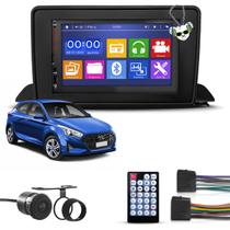 Kit Central Multimídia Universal Espelhamento Usb Mp5 2 Din Bluetooth Câmera de Ré Hy Hyundai Hb20 2020 em diante Moldura Preta