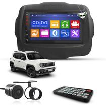 Kit Central Multimídia Universal Espelhamento Usb Mp5 2 Din Bluetooth Câmera de Ré Jeep Renegade 2015 em diante Moldura Preta
