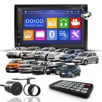 Kit Central Multimídia Universal Espelhamento Usb Mp5 2 Din Bluetooth Câmera de Ré Volkswagen Ford Citroen Peugeot Moldura Preta Kit Central Multimídia Universal Espelhamento Usb Mp5 2 Din Bluetooth Câmera de Ré Volkswagen Ford Citroen Peugeot Moldura Preta
