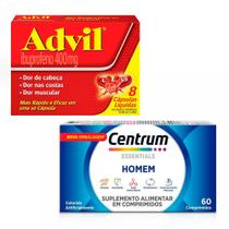 Kit Centrum Essentials Homem 60 Comprimidos + Advil 400mg 8 Comprimidos