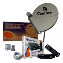 Kit Century Antena Parabólica Ku Midia 60cm Box + Midiabox B7 Completo Com LNBF