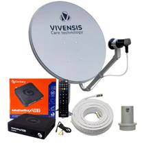 Kit Century Midiabox B7 Receptor Digital Antena Ku LNBF Cabo 15 m
