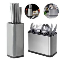 Kit Cepo Suporte de Facas e Escorredor Porta Talheres Inox