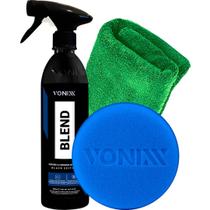 kit Cera Automotiva Blend Black Spray para Carros Pretos Vonixx Pano e Aplicador