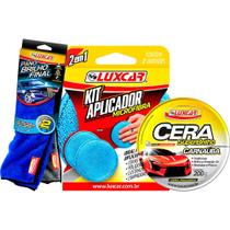 Kit Cera Brilho Intenso Aplicador Pano Brilho Final Luxcar Kit Cera Brilho Intenso Aplicador Pano Brilho Final Luxcar