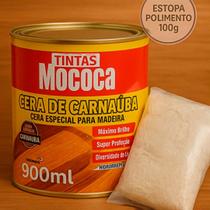 Kit Cera Carnaúba Mococa Incolor 900ml + Estopa Polimento 100g