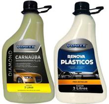 Kit Cera Carnauba Plus 3l + Renova Plastico 3l Carros Motos