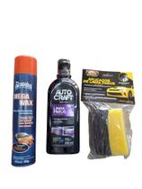 Kit Cera Cristalizadora e Pretinho Para Pneus e aplicador Kit Cera Cristalizadora e Pretinho Para Pneus e aplicador