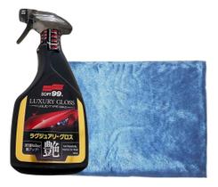 Kit Cera de Carnaúba Líquida Luxury Gloss 500ml Soft 99 + Toalha de Lustro Pele de Raposa Kit Cera de Carnaúba Líquida Luxury Gloss 500ml Soft 99 + Toalha de Lustro Pele de Raposa