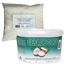 Kit Cera de Coco Solven para velas 1kg + Cera Eco Mix 1Kg