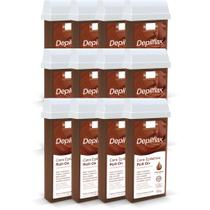 Kit Cera Depilatória Corporal Roll On Refil Chocolate Pack 12 Unidades Depilflax 100g