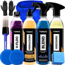 Kit Cera Liquida Blend Spray Vonixx limpador Higicouro Shampoo Neutro V-Floc Hidratante Hidracouro: