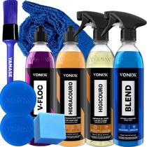 Kit Cera Liquida Blend Spray Vonixx limpador Higicouro Shampoo Neutro VFloc Hidratante Hidracouro