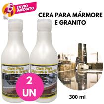Kit Cera Mármore E Granito Incolor Com Carnaúba 300ml Proteção E Brilho Bancada Pia Lavatório