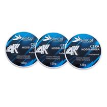 Kit Cera Modeladora Simcol 4k 130g C/3 Maxima Fixação