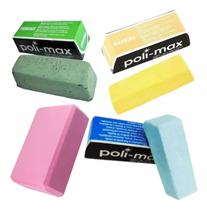 Kit Cera Polimento Rosa Verde Creme Azul Polimax Cromoinox Brillux Maxicril polir metal alumínio latão aço inox ferramenta acabamento alta qualidade
