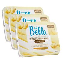 Kit Cera Quente Depil Bella Chocolate Branco 800g - 3 Unidades
