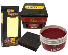 Kit Cera Vermelha Cristalizadora Carro vermelho + Flanela Microfibra