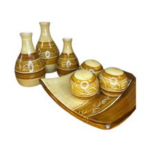 Kit Cerâmica Vasos Enfeite Decoração Rack Sala Aparador Mesa