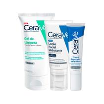 Kit Cerave Facial - Loção Hidratante 52ml + Gel De Limpeza 60 g + Creme Para Os Olhos Ceramidas 15g