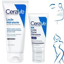 Kit CeraVe Loção Corporal Facial Hidratante Pele Seca Extra Seca Normal Previne Rugas Linhas Finas Kit CeraVe Loção Corporal Facial Hidratante Pele Seca Extra Seca Normal Previne Rugas Linhas Finas