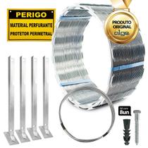 Kit Cerca Concertina Para Muros 10m 30cm Aço Cortante e Placa
