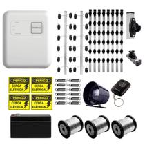 Kit Cerca Elétrica Completo Intelbras ELC 5001 105m, 35 Hastes Industriais e Bateria