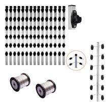 Kit Cerca Elétrica Industrial Com Hastes e Fio de Aço SEM CENTRAL