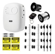 Kit Cerca Elétrica Industrial Completo com Hastes Big e Central de Choque para 15 Metros
