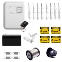 Kit Cerca Elétrica Intelbras ELC 5001 c/ Sirene, Bateria e Hastes Estrela p/ 35m de Muro