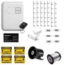 Kit Cerca Elétrica Intelbras ELC 5001 p/ 25m com Sirene, Bateria e Hastes Inclusas