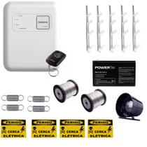 Kit Cerca Elétrica Intelbras p/ 130m ELC 5001 com Hastes, Sirene e Bateria Inclusas