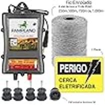 Kit Cerca Eletrica Rural Eletrificador Pampeano Pa0300 Fio 250m Bivolt 110v/220v