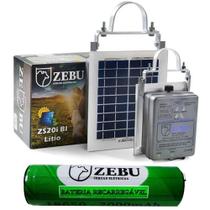 Kit Cerca Eletrica Solar Zebu com Bateria de Lítio ZS20iBI 37966 - ZEBU SISTEMAS ELETRONICOS LTDA