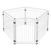 Kit Cercado Com Portão Delimitador Com Portão Para Cães Branco Kit Cercado Com Portão Delimitador Com Portão Para Cães Branco