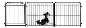 Kit Cercado Grade Proteção Portão Pet 2 Módulos 65 x 169cm Preto