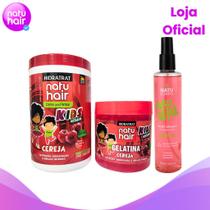 Kit Cereja com Body Splash: Creme para Pentear e Gelatina 550g