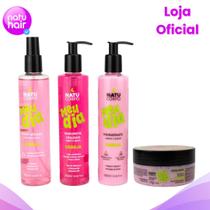 Kit Cereja Natucorpo Completo - Body Splash 250ml + Hidratante 250ml + Sabonete Líquido 250ml + Esfoliante 170g