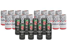 Kit Cerveja Budweiser American Lager 16 Unidades - 269ml + Cerveja Beck Lata 350ml 8 Unidades