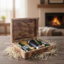 Kit Cerveja Heineken Presente/Copo Térmico/Petisco + Estojo Madeira