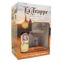 Kit Cerveja La Trappe Quadrupel Holanda Garrafa 330ml e Taça