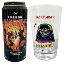 Kit Cerveja Legacy + Copo 350ml Aces High Iron Maiden Bodebrown Tour Brasil 2022 lata 473ml